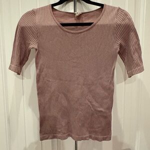 Women's Bamboo Ribbed Dusty Mauve Top